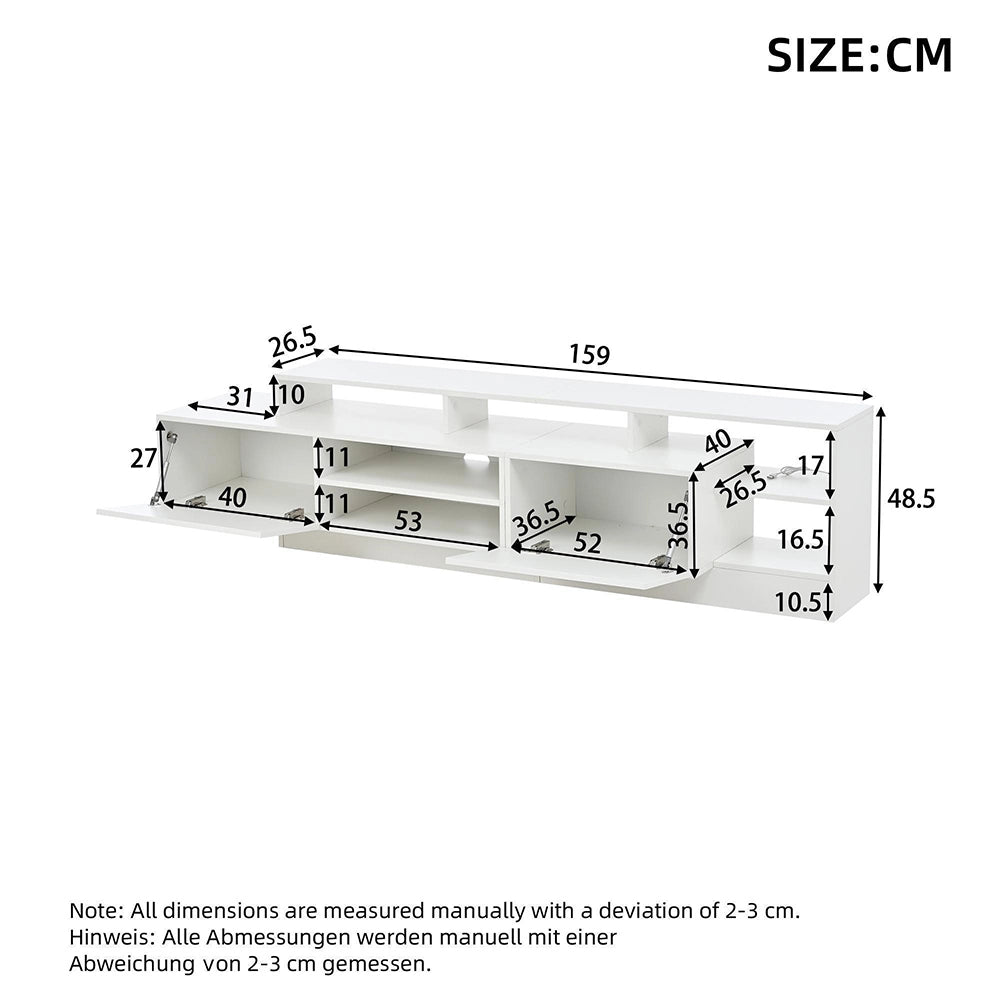 Mobile TV Moderno 190x40x48.5cm - Xylo - Luci LED, fino a 70"