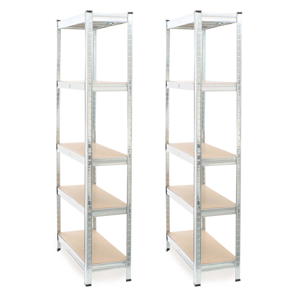 Set 2x scaffali a incastro per carichi pesanti 174x75x30cm Max 875kg l’uno Acciaio 5 ripiani