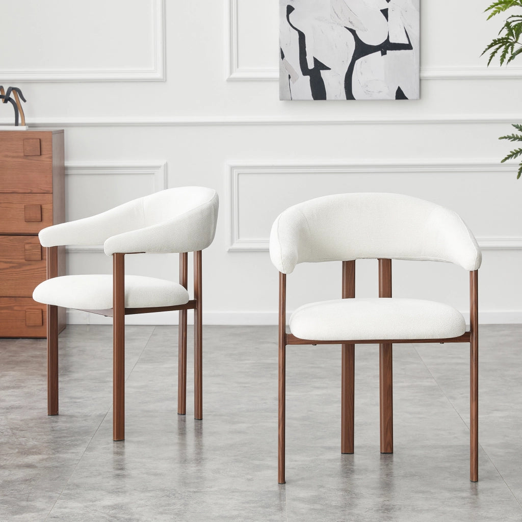 Sedia in Tessuto con Gambe in Metallo ¨C Xylo ¨C Bianco, Set 2 Pezzi