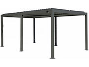 Pergola bioclimatica autoportante Kensington in alluminio - 3 x 5 m - Grigio