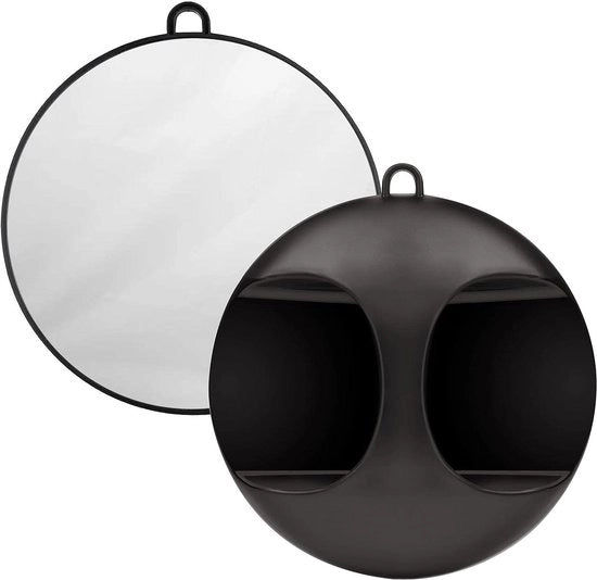 Specchio per Barbieri Ronde con Maniglie - Riflessione Luce - Leggero - Appendi al Muro - Professionale per Salon - Estetista - Stile Capelli - Specchio Retro - per Capelli