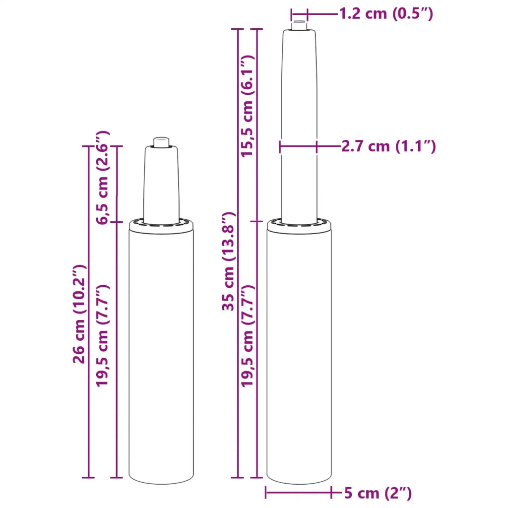 Cilindro a Gas per Sedia da Ufficio Nero 261-351 mm Ferro CFW8281248