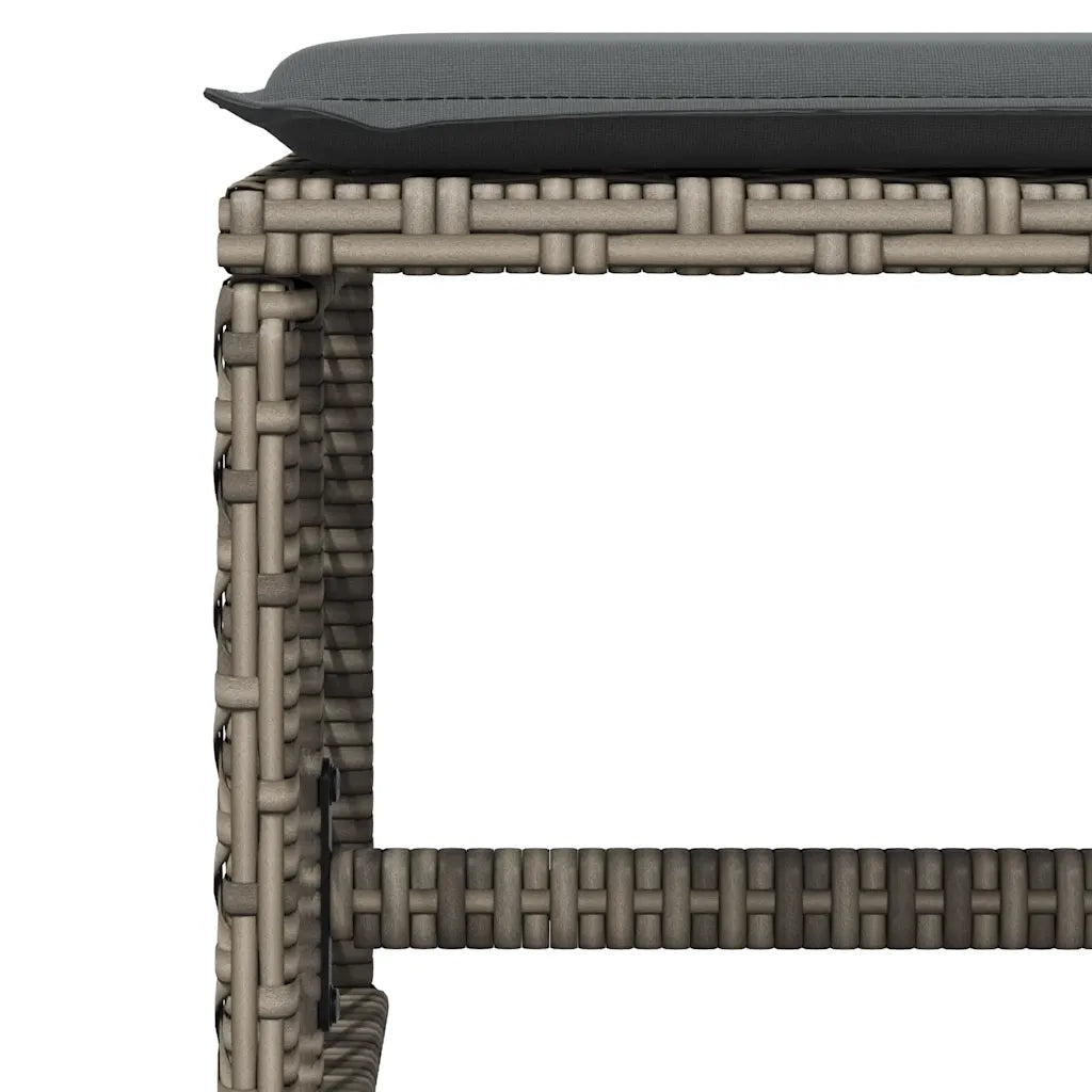 Sgabelli Giardino con Cuscini 4 pz Grigi 41x41x36cm Polyrattan CFW4459813