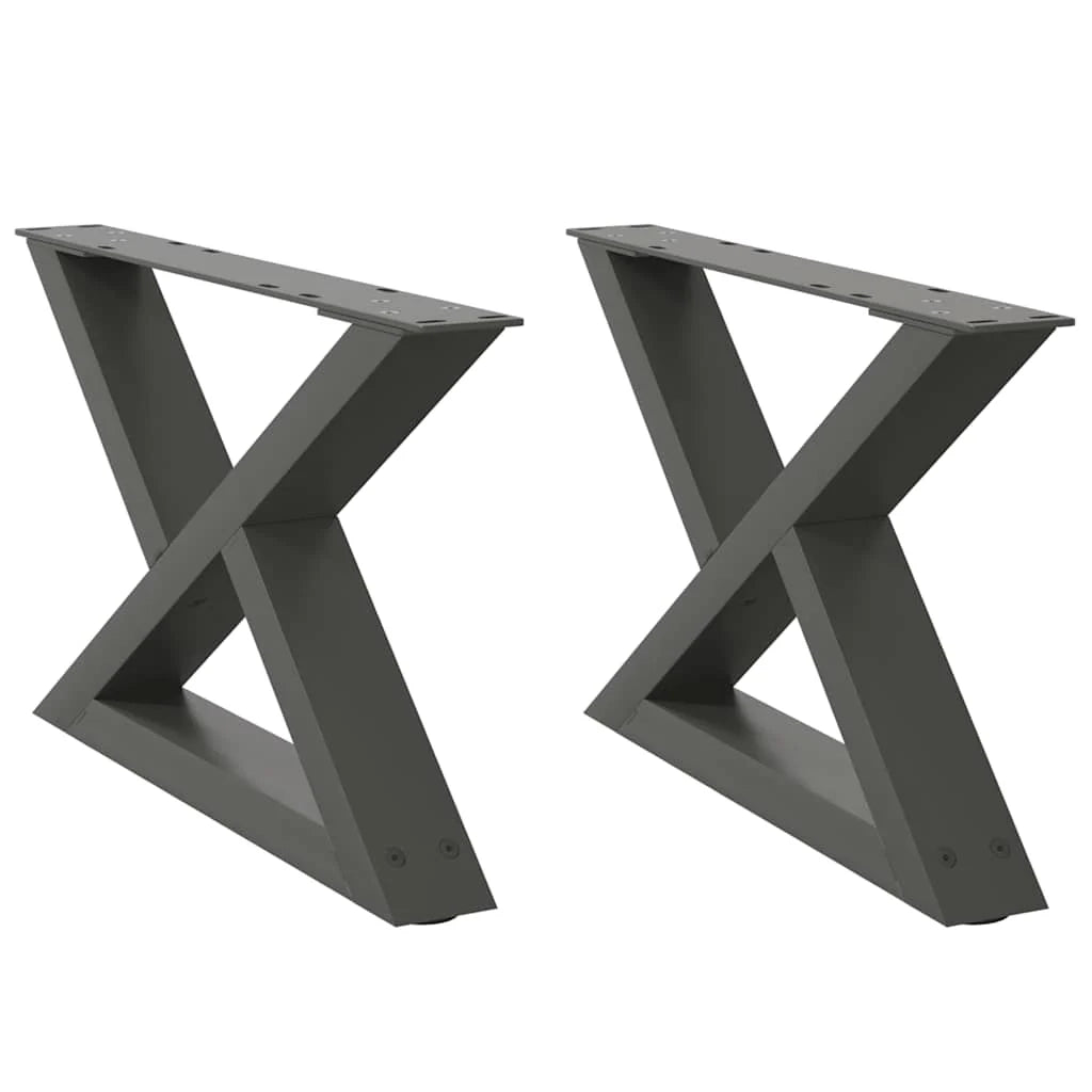 Set di 2 gambe per tavolino moderno con piedini regolabili 50 x 30 cm acciaio antracite 02_0056972