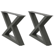 Set di 2 gambe per tavolino moderno con piedini regolabili 50 x 30 cm acciaio antracite 02_0056972