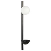 Lampada da parete con vaso per piante base nera in metallo e paralume in vetro stile moderno camera da letto