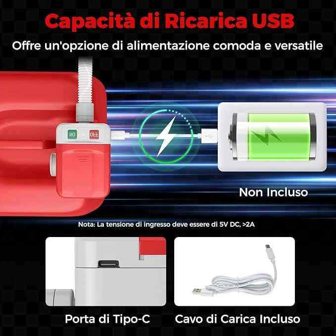 Pompa di Trasferimento del Carburante con Sensore di Arresto Automatico, Pompa Travaso Gasolio Elettrica a Batterie o Ricaricabile con Adattatore di 3 Dimensioni, con Infusione di 12L/min