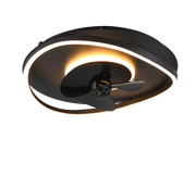 Plafoniera con Ventilatore estate/inverno, metallo, nero, D 50 cm Sortland