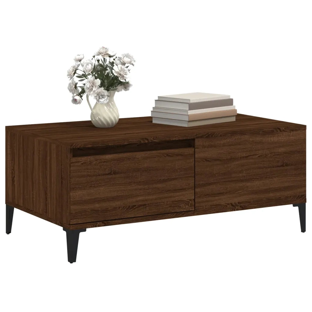 Tavolino da Salotto Rovere Marrone 90x50x36,5 cm in Multistrato 821123