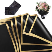 Papier ornamentale con bordo dorato - Impermeabile - Set da 20 fogli - Color pastello