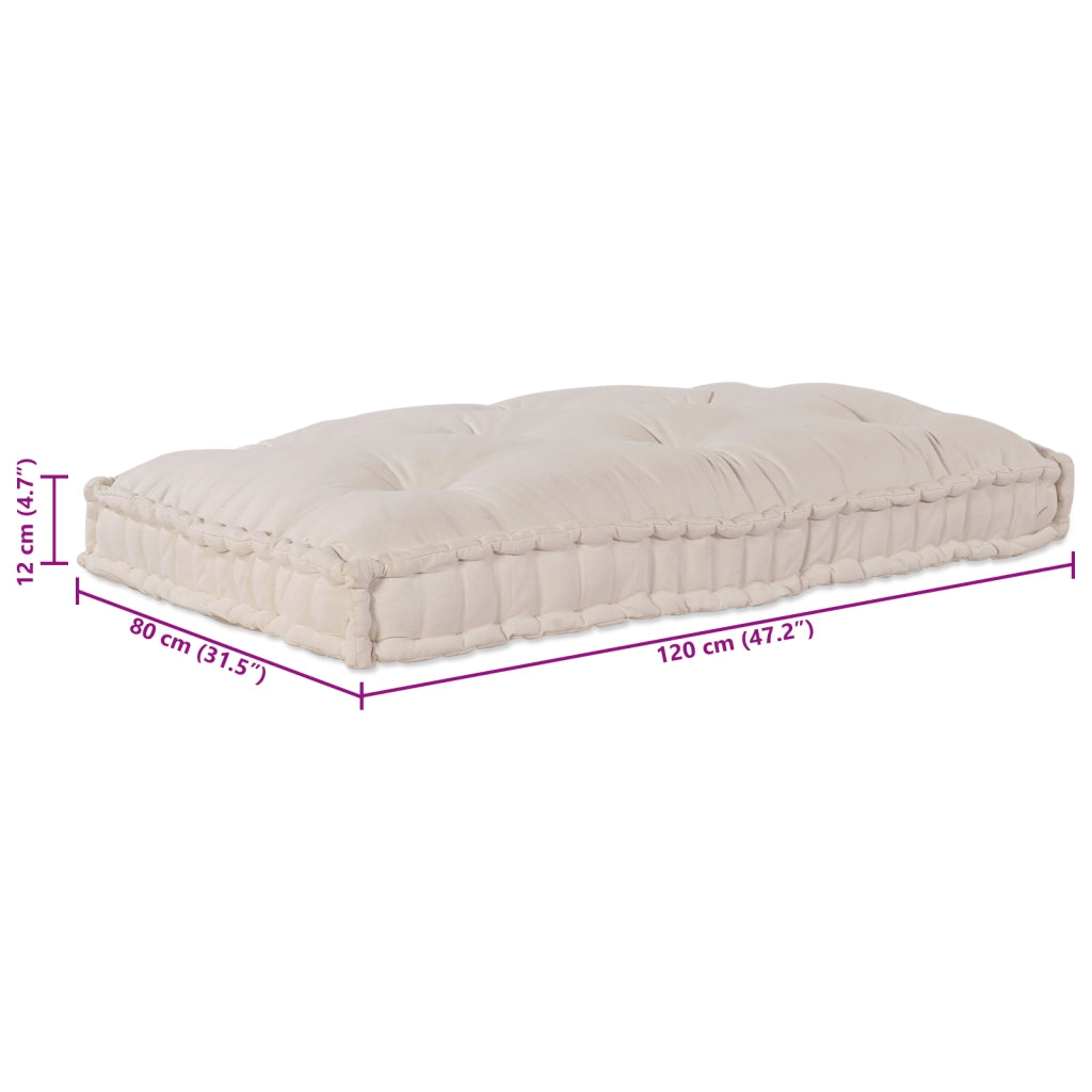 Cuscino per divano a pallet in tessuto crema