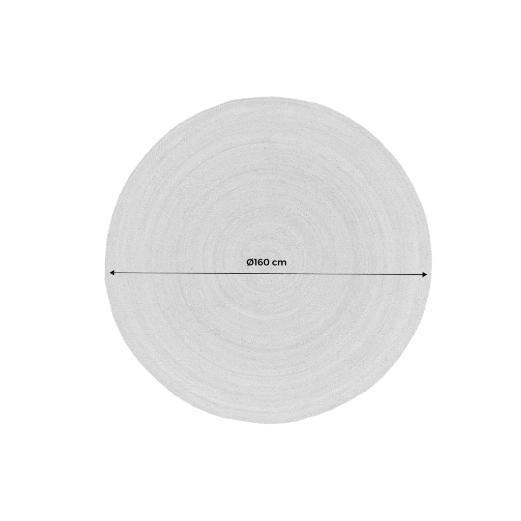 Tappeto rotondo in juta, 160cm, marrone naturale