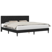 Letto matrimoniale | Letto per adulti | Struttura del letto con testiera Nero 180 x 200 cm Velluto