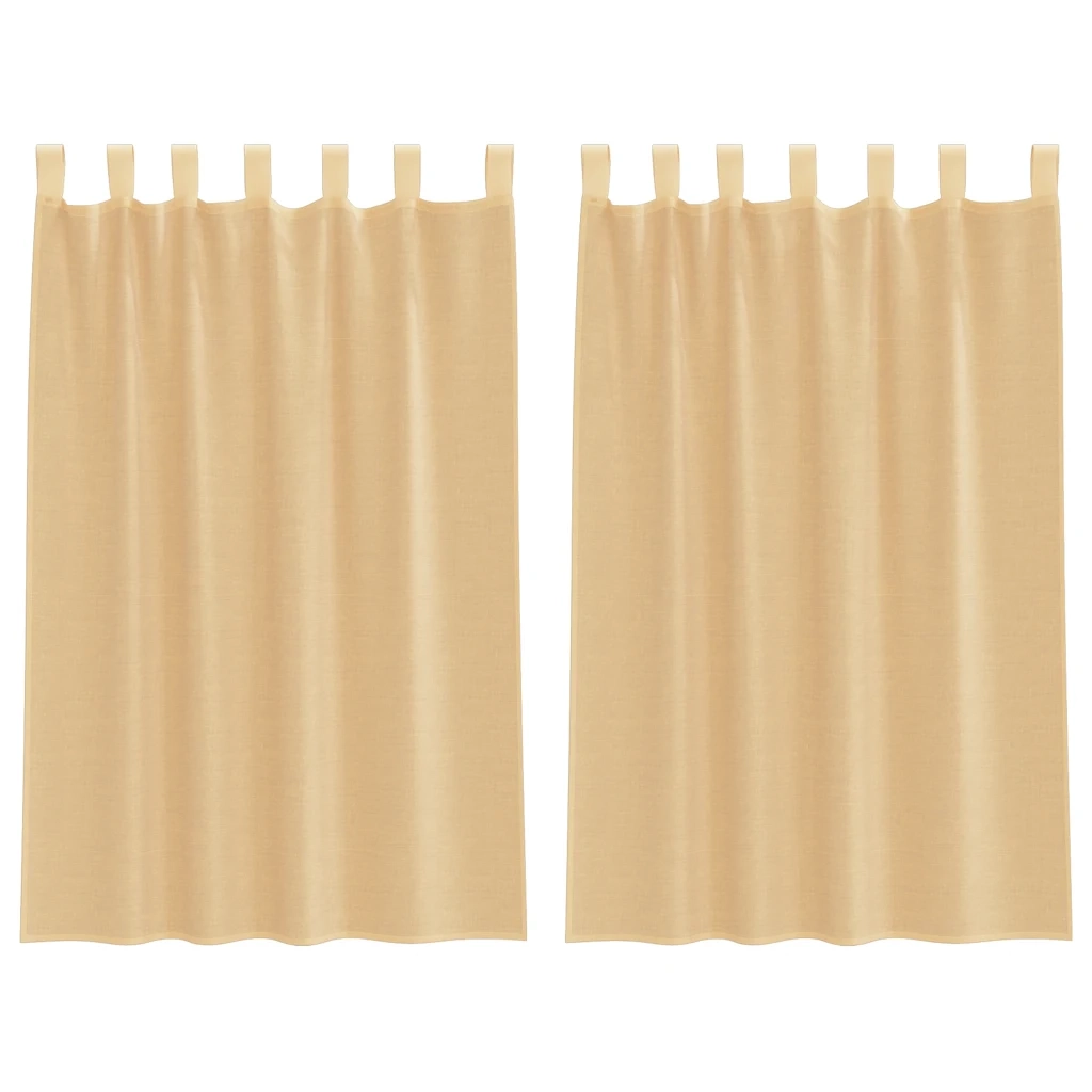 Tende in Voile con Tasche per Aste 2 pz Sabbia