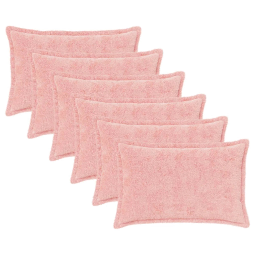Federa 6 pcs HOUTEN Rosa 30 x 50 cm Pelliccia di Coniglio Finta 916322