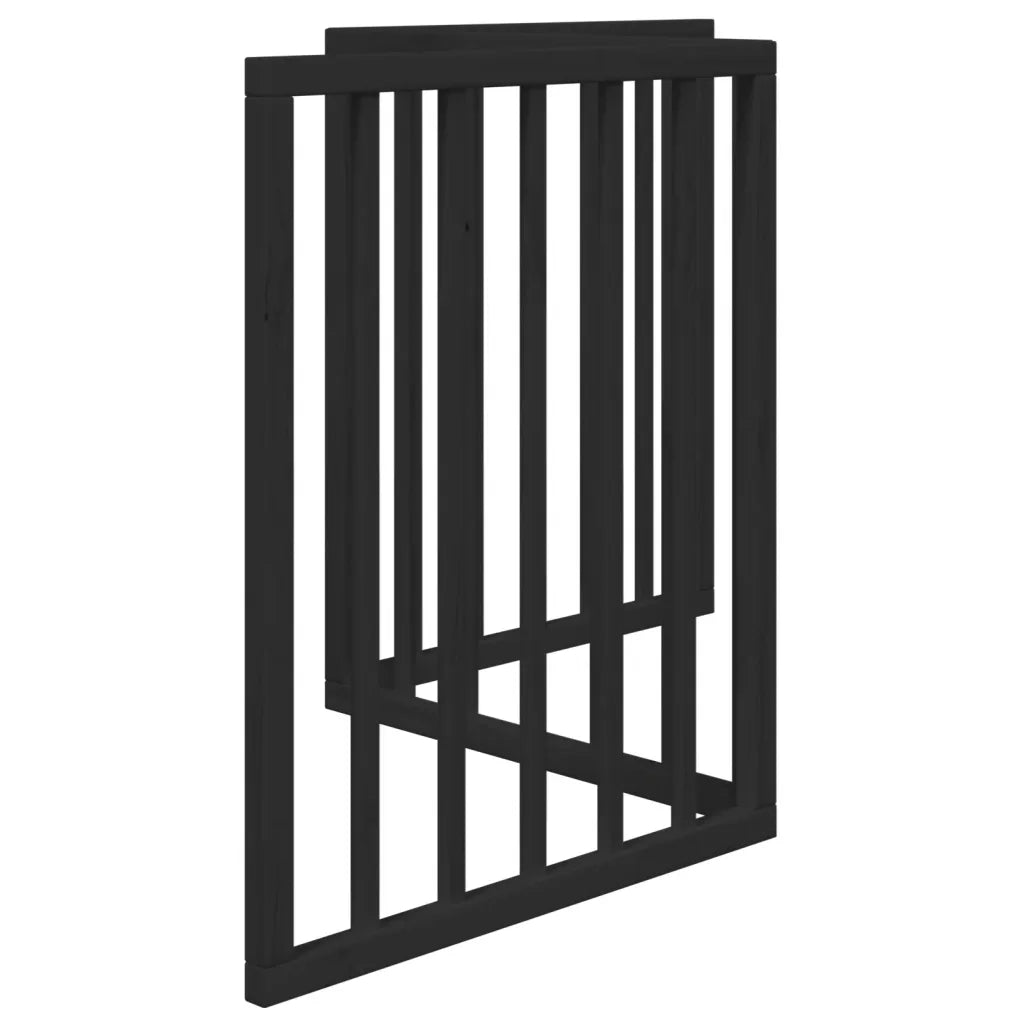 vidaXL Cancello per Cani Pieghevole 3 Pannelli Nero 150cm Legno Pioppo