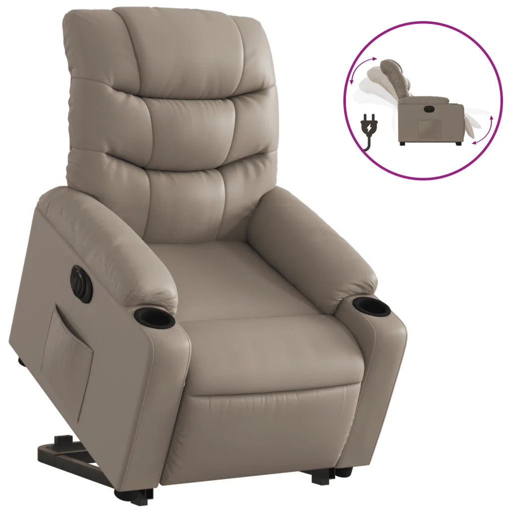 Poltrona Alzapersona Reclinante Elettrica Cappuccino Similpelle 3206619