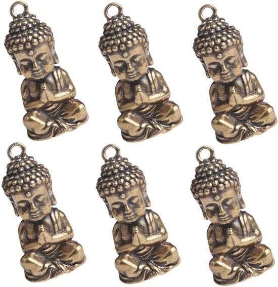 Mini Figura Decorativa con Forma di Buddha in Metallo Duro - Dimensioni 1x1.45x3.1cm