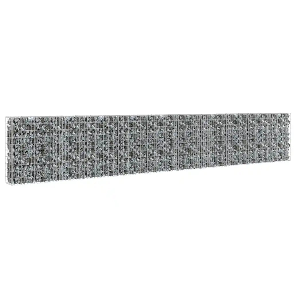 Gabbione con Copertura in Acciaio Zincato 600x30x100 cm 143584