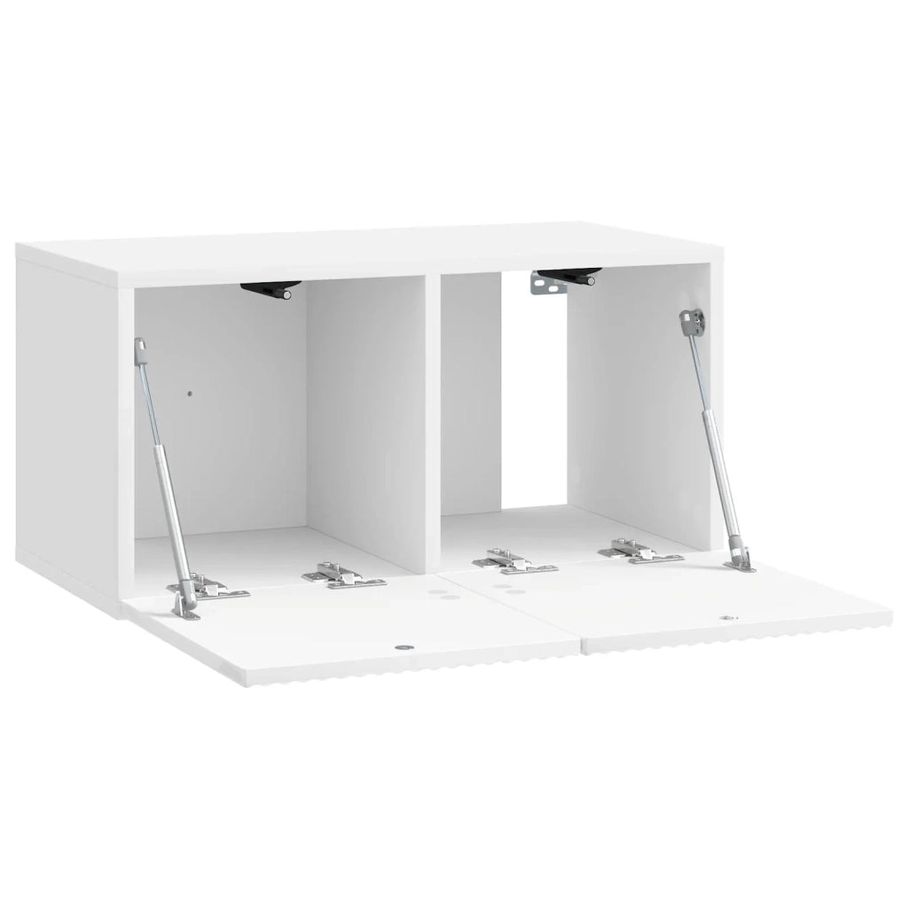 Mobile Porta TV da Muro Bianco Lucido 59,5 x 31 x 30 cm