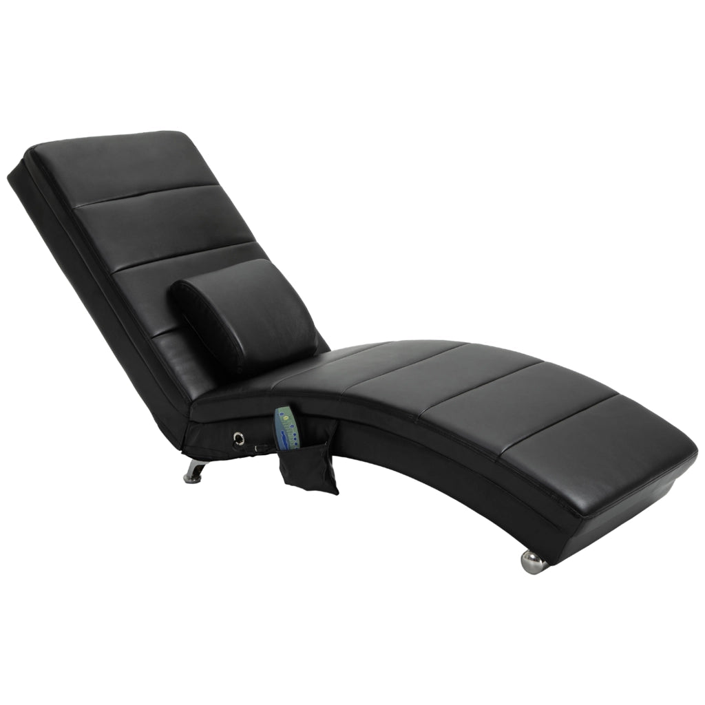 Poltrona Relax Elettrica Massaggiante ¨C Xylo ¨C Reclinabile con Poggiapiedi Zero-G Similpelle Nera