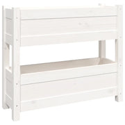 Fioriera | Cassetta per fiori | Vaso Bianca 77x25x66 cm in Legno Massello di Pino