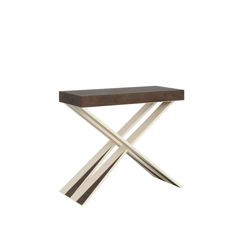 Consolle allungabile 90x40/300 cm Diago telaio Bianco - Noce