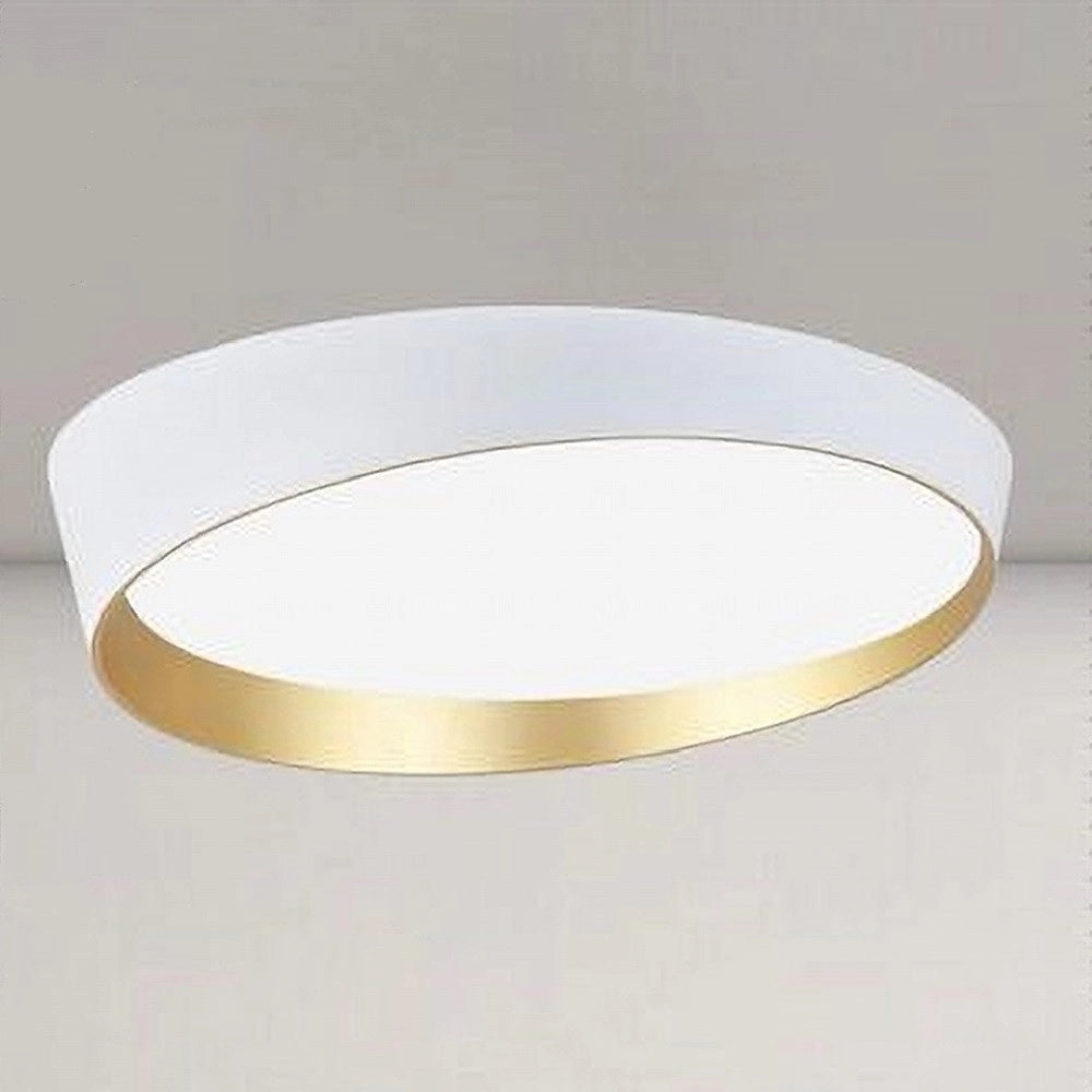 Trade Shop - Plafoniera Led 68w Bianco Oro Lampadario Soffitto Tondo Irregolare Luce Fredda 32767 -