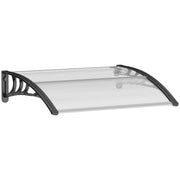Pensilina da Esterni Impermeabile e Anti-UV 75x100x23 cm in PC PP e Alluminio Trasparente e Nero