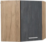 Mobile angolare da cucina R-Line, Calcestruzzo nero, 57 cm, per la libera combinazione all'interno di sistemi cucina modulari