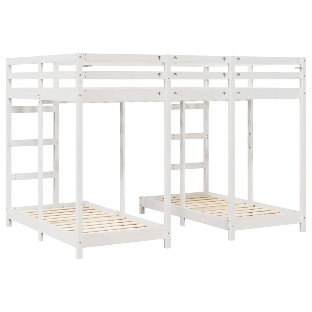 Struttura letto a castello triplo Bianco 140 x 200 cm