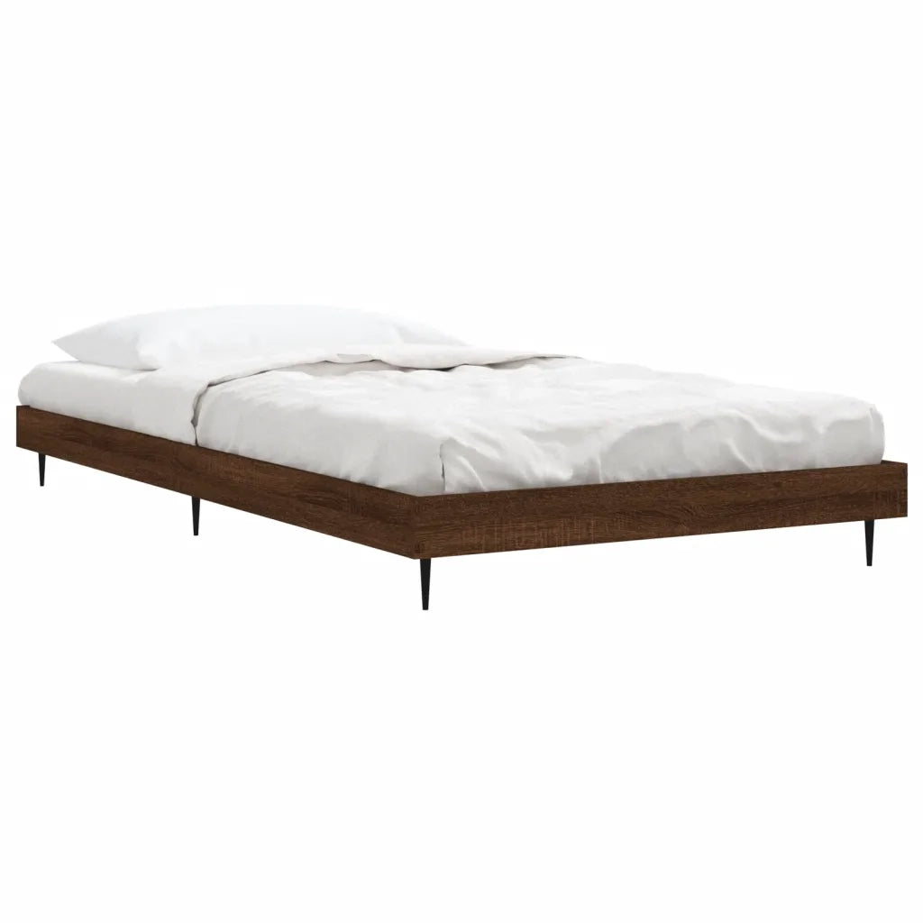 Letto singolo | Letto per adulti | Giroletto senza Materasso Rovere Marrone 90x200cm in Truciolato