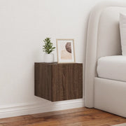 Mobili TV a Parete con Luci LED 2pz Rovere Marrone 30,5x35x30cm 837231