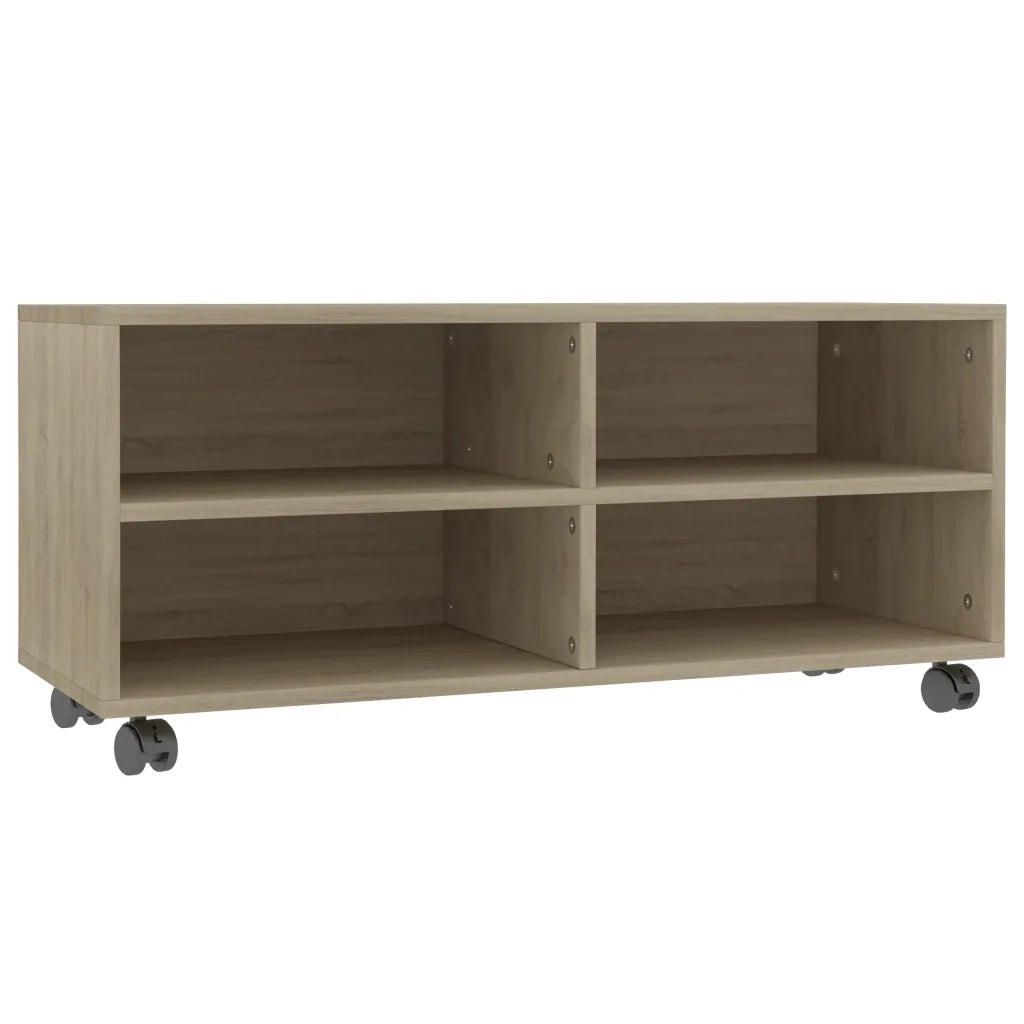 Mobile TV con Ruote Rovere Sonoma 90x35x35 cm Legno Multistrato 800183