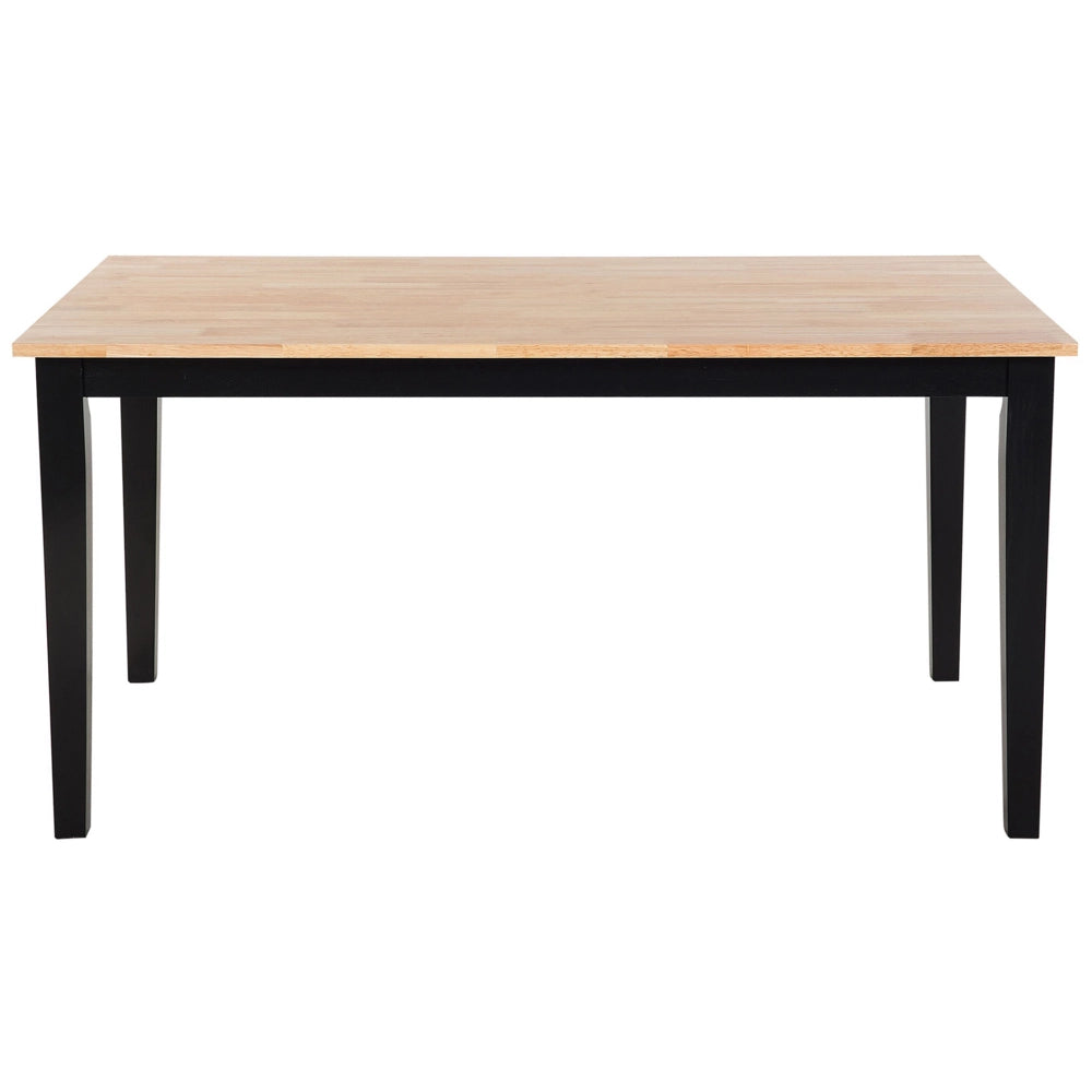 Set da pranzo in legno massello Nero con piano in legno chiaro a 6 posti 150 x 90 cm moderno scandinavo