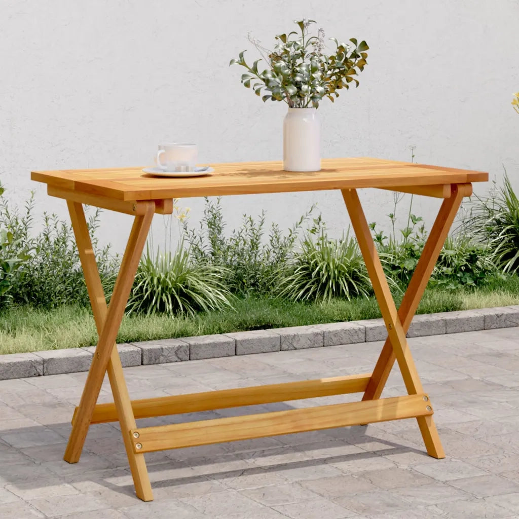 Tavolo Giardino | Tavolino da esterno Pieghevole 90x52,5x65 cm Legno Massello Acacia