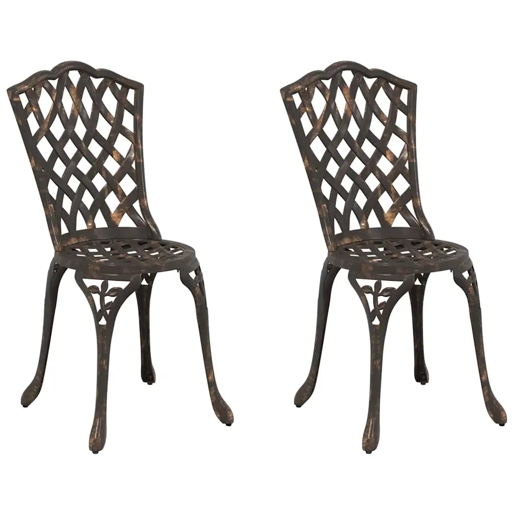 Sedia da Giardino 2 pcs Bronzo 39 x 40 x 87cm Alluminio 42002394
