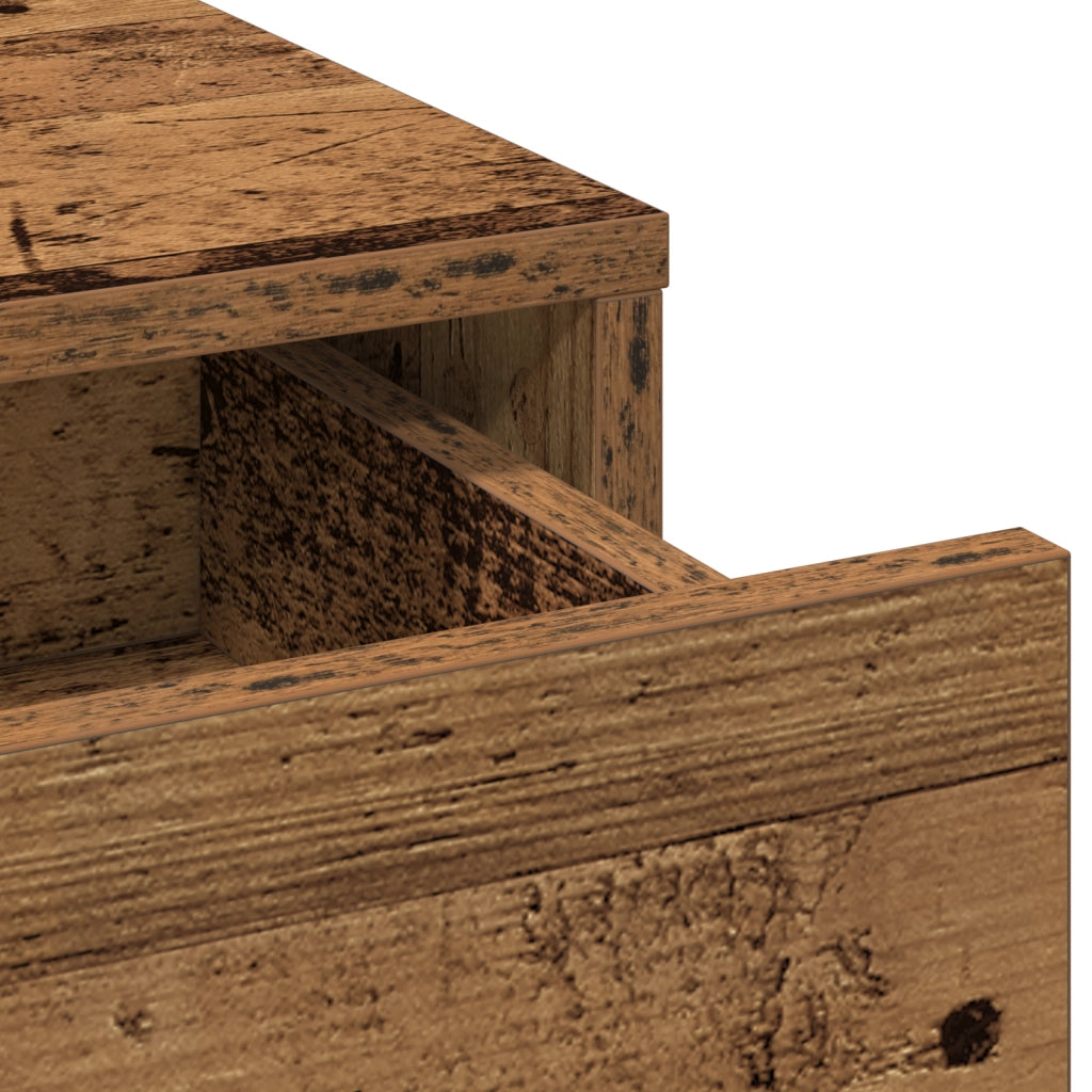 Set da Toeletta a 2 Pezzi con LED in Legno Antico