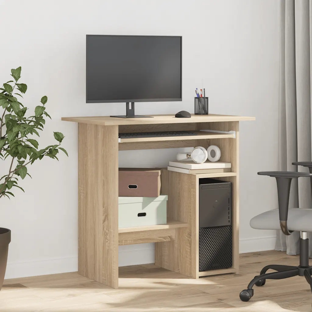 Scrivania-Scrivanie per ufficio e studio-Scrittoio Rovere Sonoma 80x45x74 cm in Legno Multistrato
