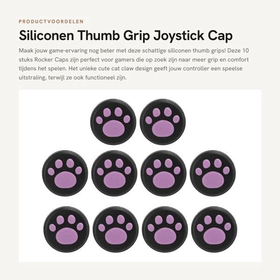 Impugnatura a forma di gomito - 10 pezzi in silicone - Coperchio rocker - Disegno di artiglio di gatto - Antiscivolo - Leggero - Resistentente allo sfregio - Coperchio joystick