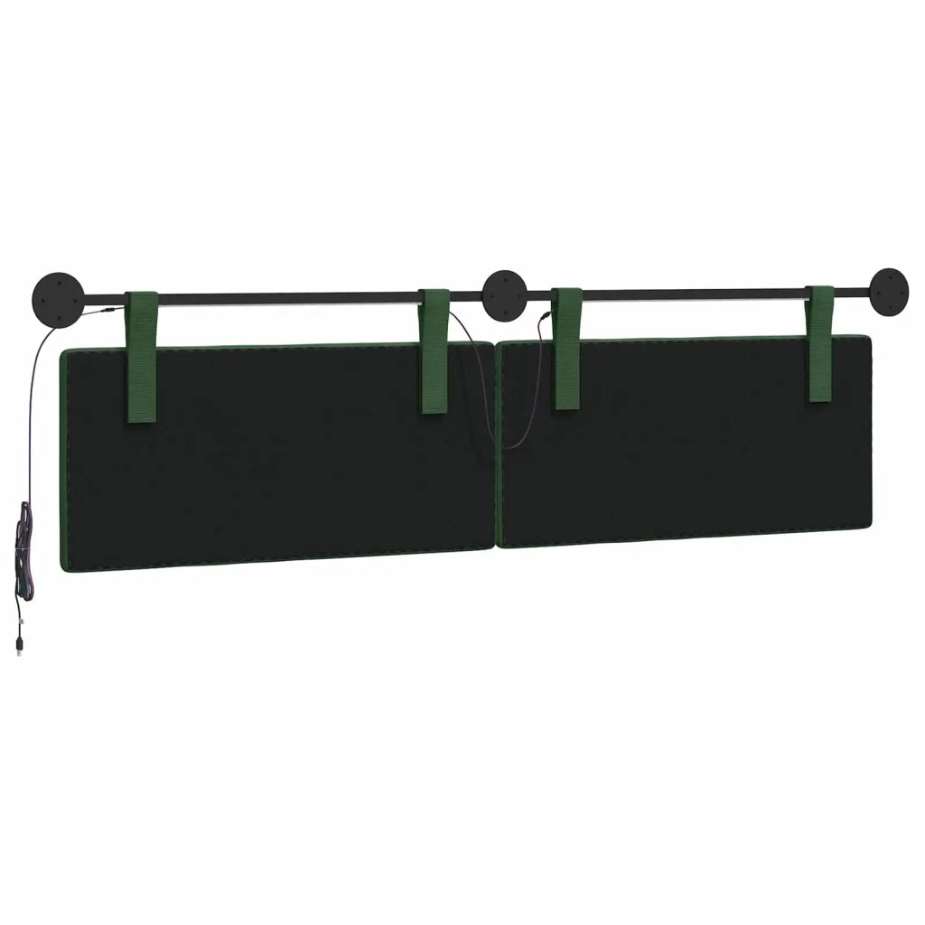 Testiera sospesa Con luce LED Verde Giungla Tessuto in Cords