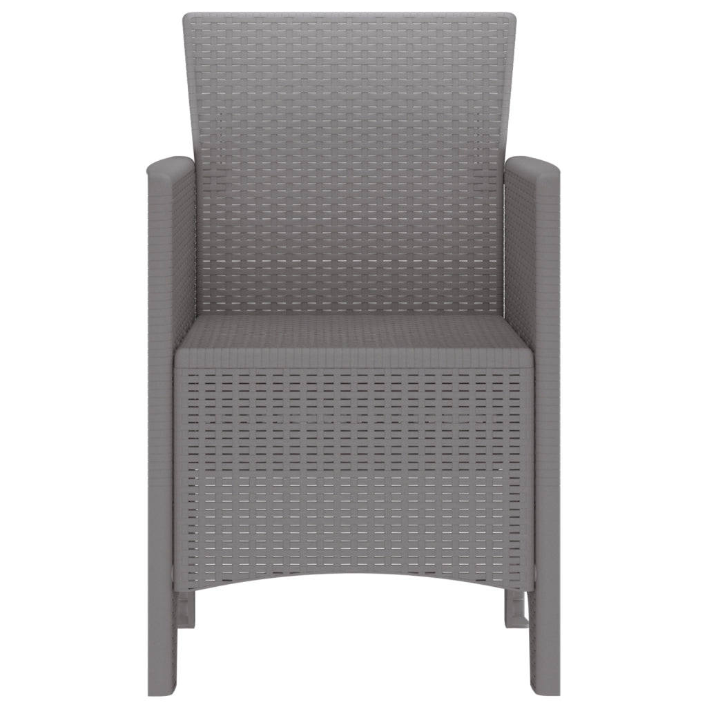 Sedie da Giardino 2 pezzi Grigio Chiaro Poly Rattan