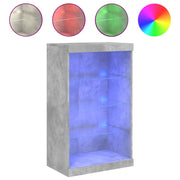 Credenza | Madia | Buffet da pranzo | Armadio da pranzo con Luci LED Grigio Cemento 60,5x37x100 cm