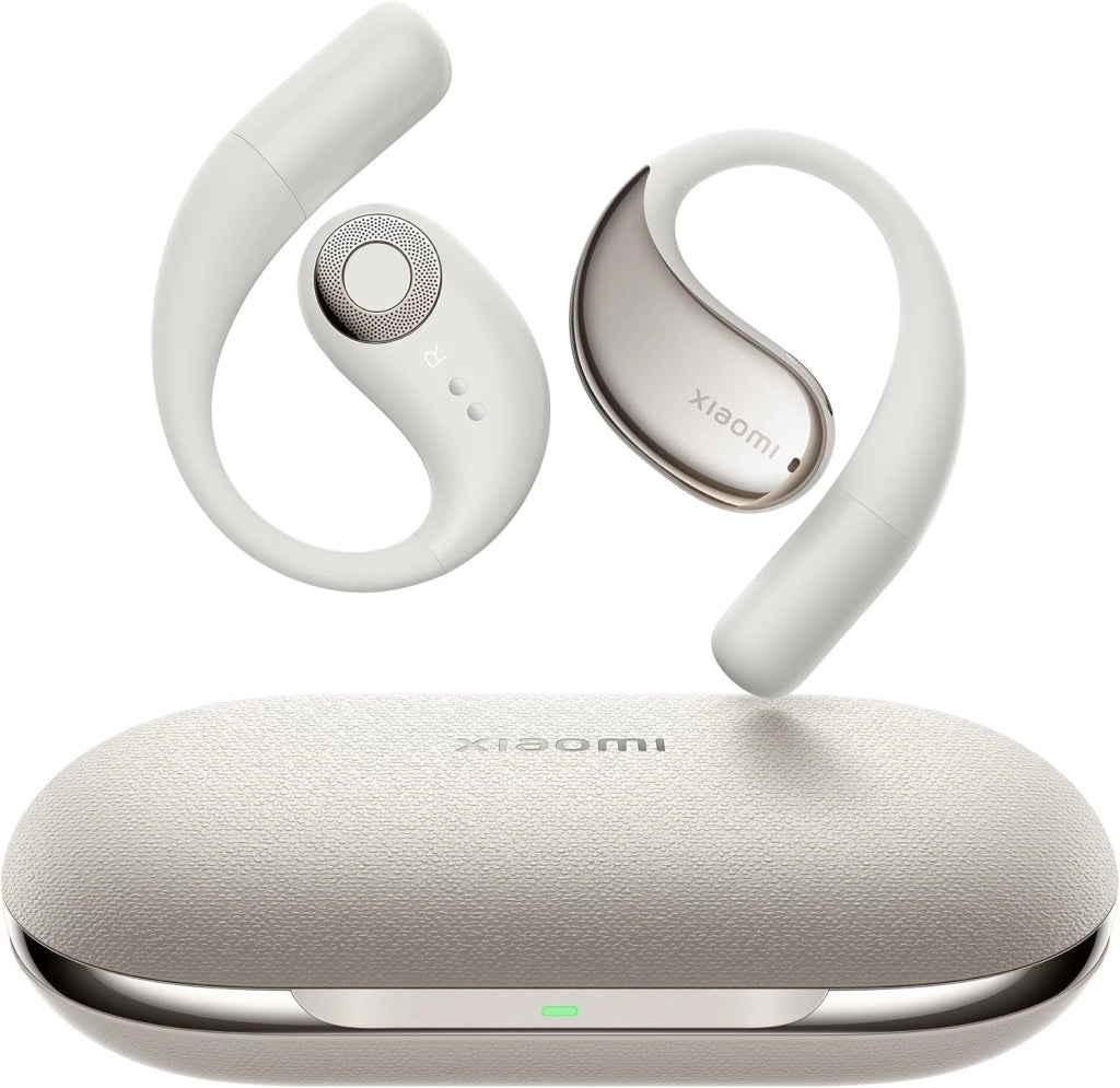 OpenWear Stereo, Cuffie Bluetooth, custodia di ricarica, Hi-Res Audio con driver dinamico, Fino a 38,5 ore di ascolto, Doppio microfono con riduzione del rumore, Design Ergonomico, Beige