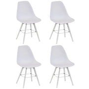 Marvin Set Di 4 Sedie In Polipropilene Bianche Con Struttura Legno E Metallo Gambe Interno Sala Da Pranzo Cucina Design