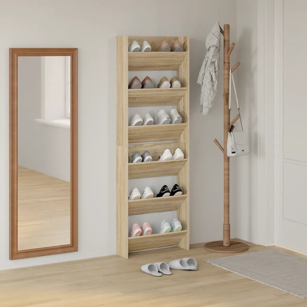 Scarpiere Muro 2 pz Rovere Sonoma 60x18x90 cm in Truciolato