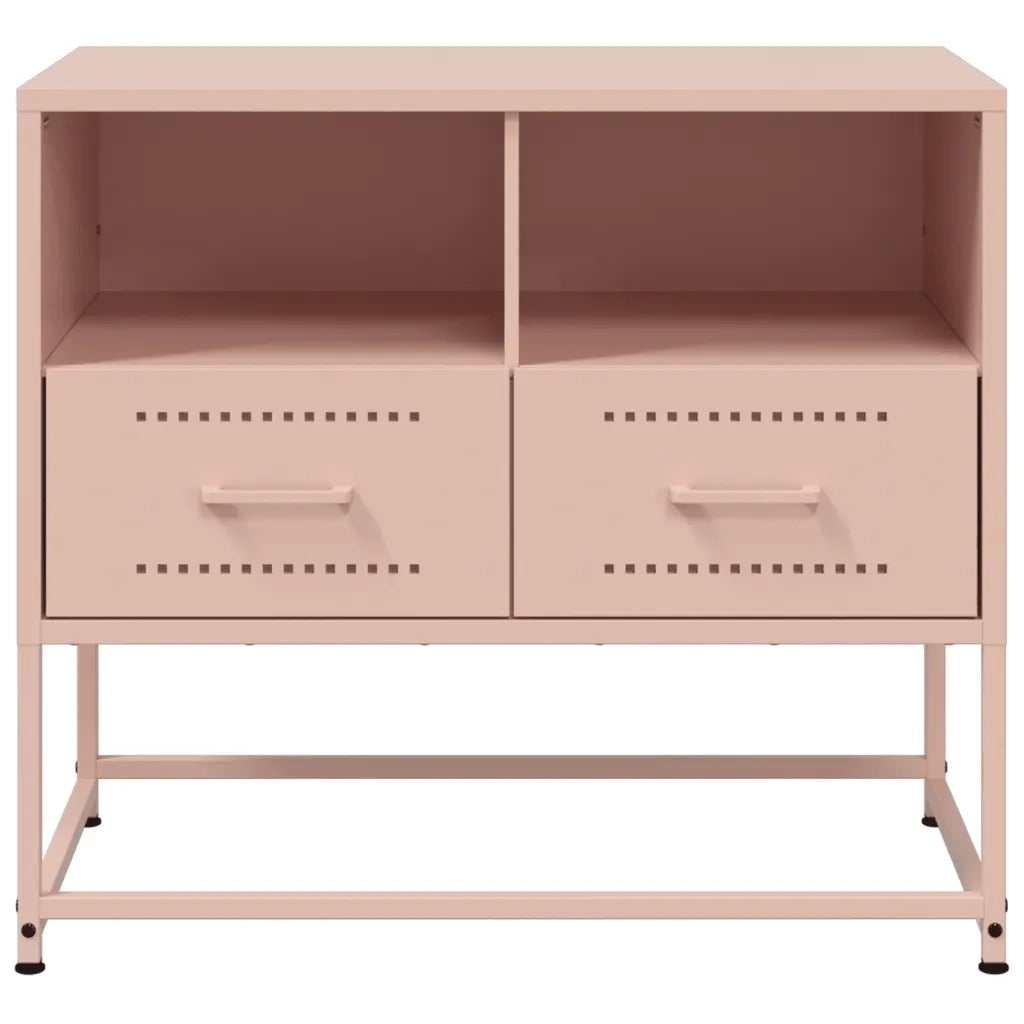 Mobile TV-Credenza per TV-Console TV Rosa 68x39x60,5 cm in Acciaio 994575