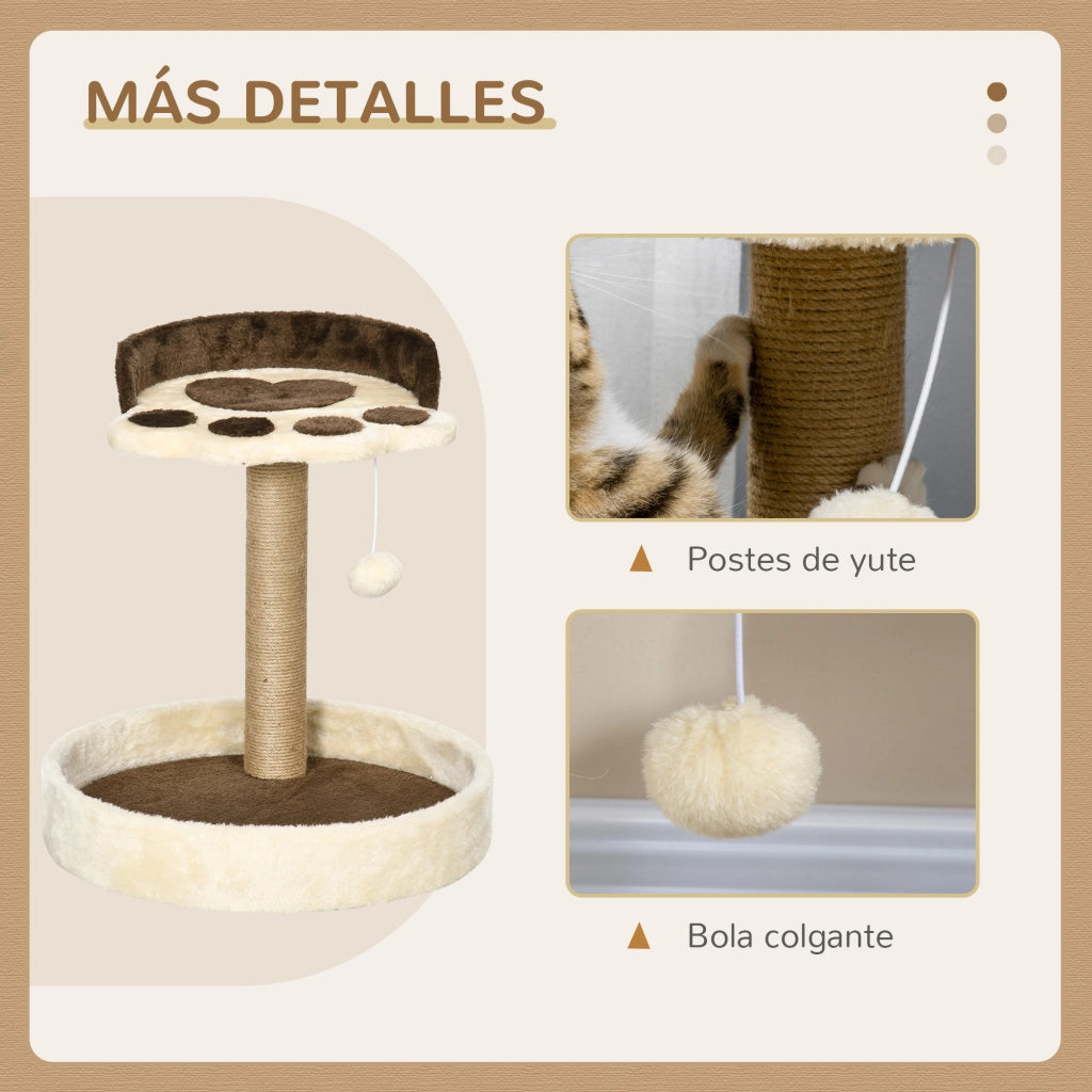 Albero tiragraffi per gatti con 2 cuccette ¨C Minimal ¨C marrone 44 cm