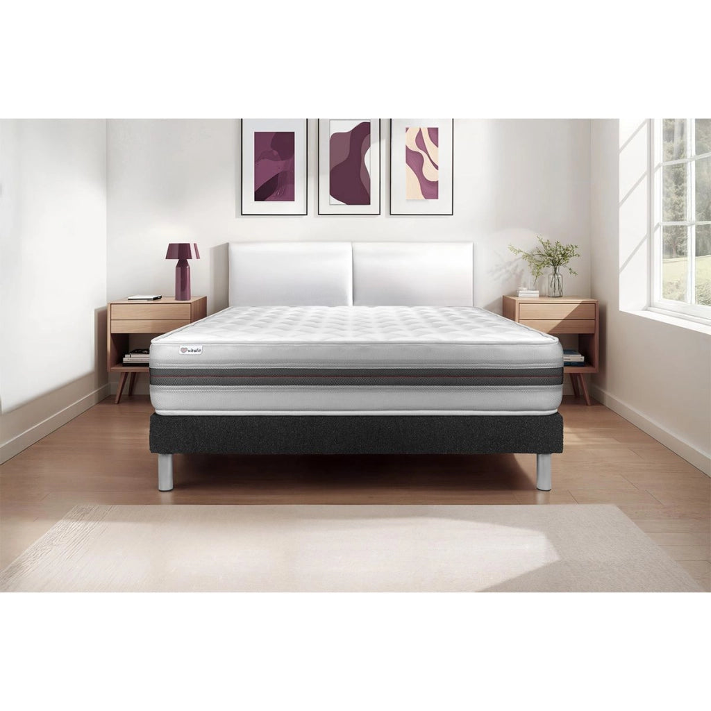 Letto con materasso VITALMEMO BACK 120 x 200 cm Rete Kit Nero