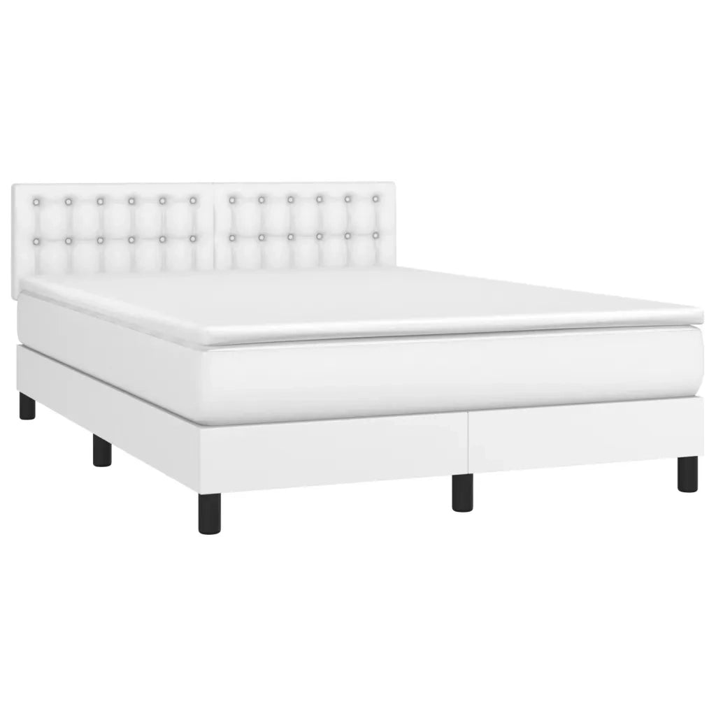 Giroletto Molle con Materasso e LED Bianco 140x190cm Similpellecod mxl 98885